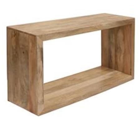 The Urban Port 52 in. Cube Shape Mango Wood Console Table with Bottom Shelf, Natural Brown UPT-228692